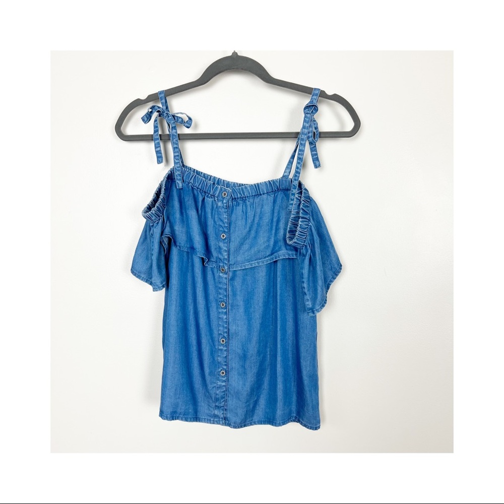 Lucky Brand Tencel Off The Shoulder Womens Top Boho Size S